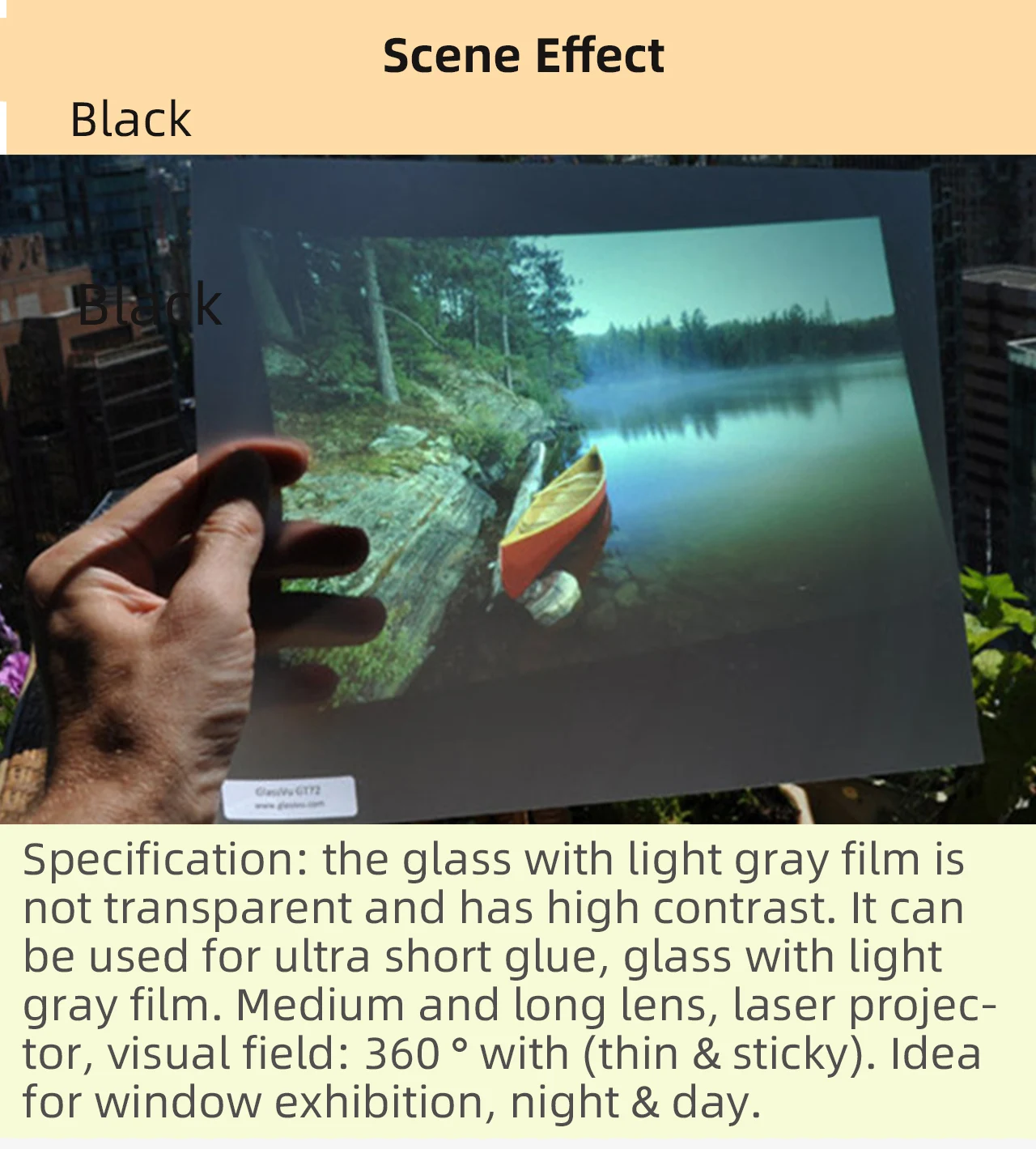 Yinzam Cheap Projector Rear Projection Film, 3D Hologram Foil Holographic Screen Film with High Definition Transparent Screen