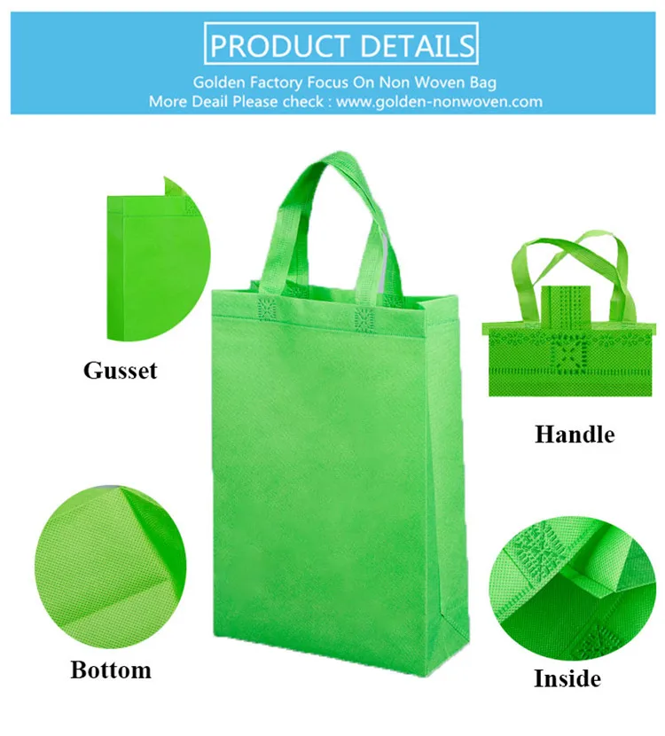 Chinese Factory Any Color Large Non Woven Shopping Bag, Biodegradable Non-Woven Bags, 100Gsm Black Eco Grocery Pp Non Woven Bag