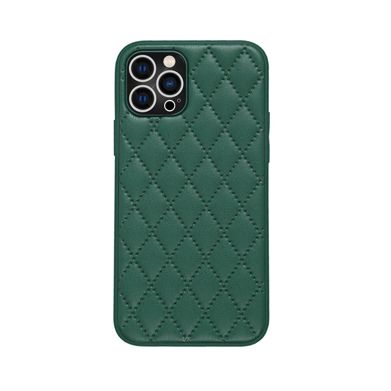 Wholesale Wholesale Luxury Geometric Lattice Pattern Leather Phone