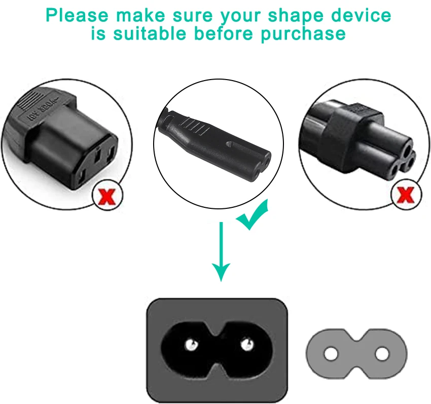 Iec320 Female Power Plug Iec Connector C7 Figure 8 250v Replacement ...