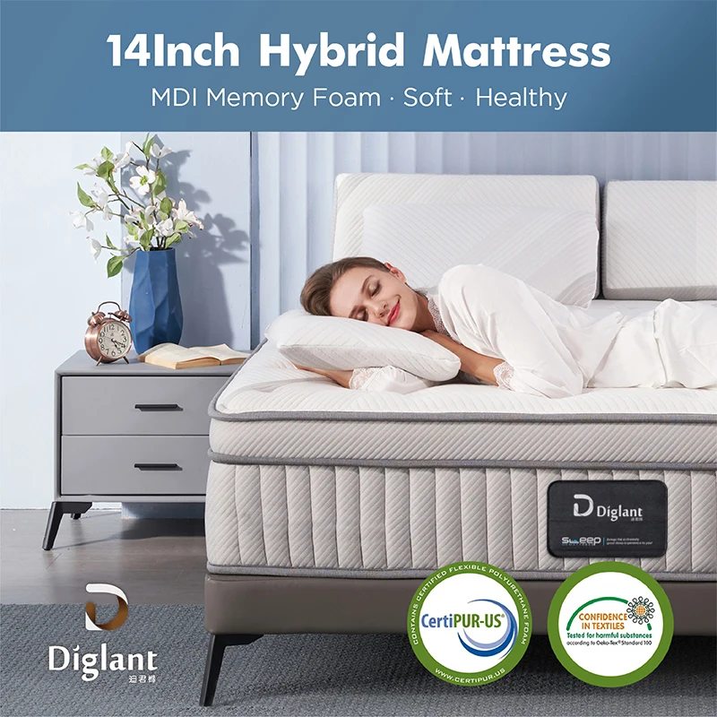 Factory Wholesale Popular 5 Star Hotel Mattress 14 Inch Sleeping Memory