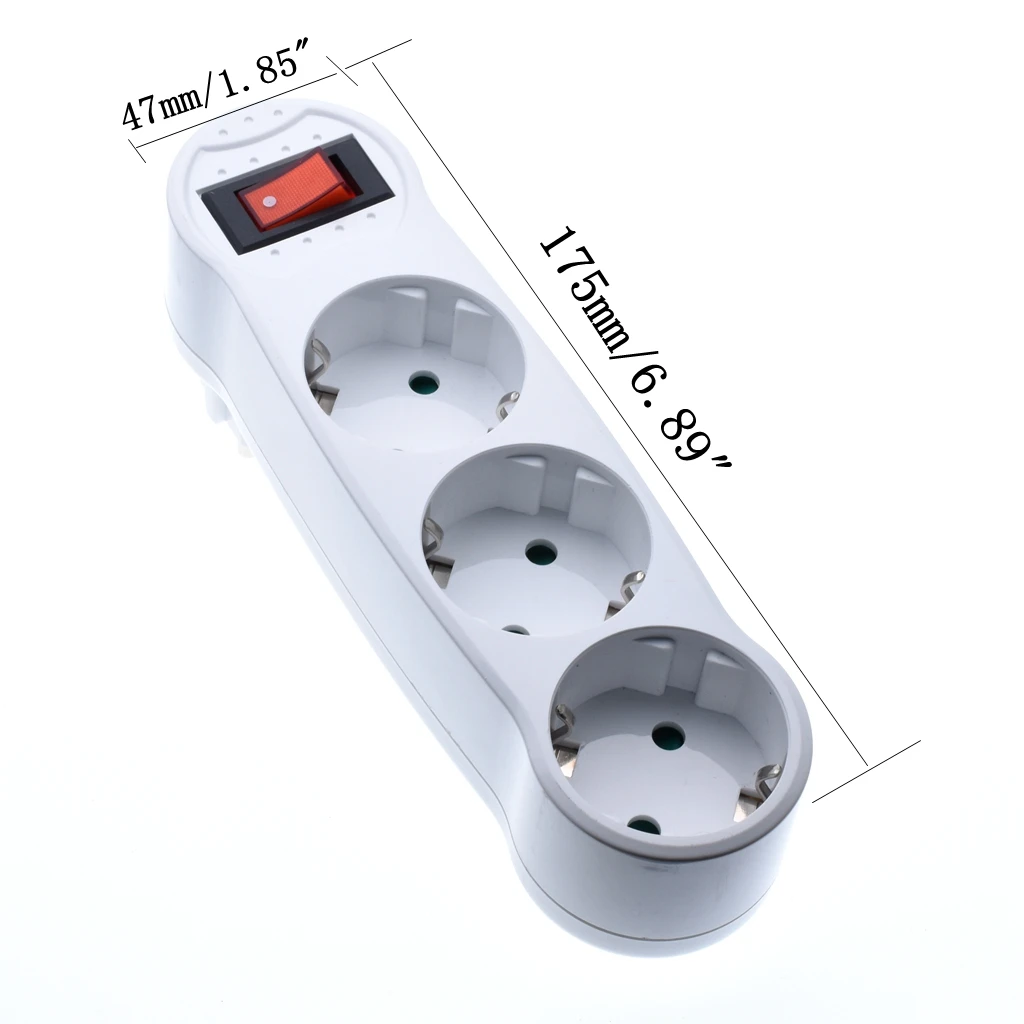 EU Plug 16A Type Conversion Plug 1 TO 3 Way EU Standard Power Adapter Socket EU Plug 16A Type Conversion Plug 1 TO 3 Way EU Standard Power Adapter Socket
