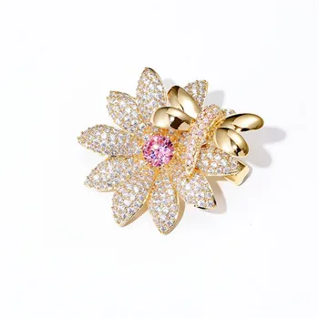 Shejuety Bee & Zircon Daisy Flower Brooch For Women – Crystal Rhinestone Pin For Holidays, Parties, Gifts - View #11