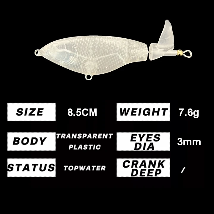 10 Esche Superficie Plopper Frog Non Dipinte - Blank Lures Per Pesca Topwater - Spedizione USA D141