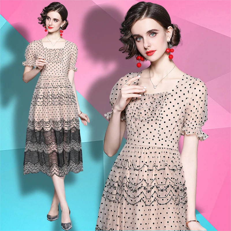 Vestido De Malla De Encaje Con Cuello Cuadrado Para Mujer,Ropa Informal  Elegante Con Flores,Venta Al Por Mayor,Novedad De 2022 - Buy Ropa Americana, Damas,Fabricantes De Ropa De Product on Alibaba.com