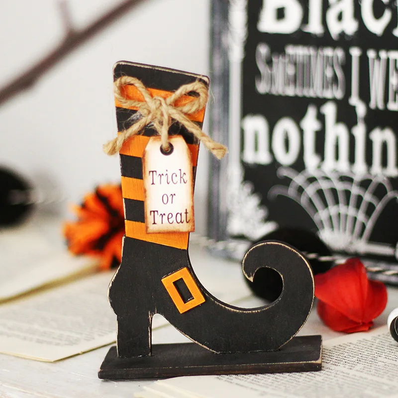 Halloween Wooden Signs Table Decorations Halloween Witch Ghost Decor