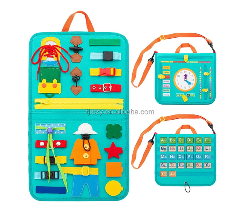 Busy Board for Toddlers 1 2 3 4 Year Old, Sensory Activity Board for Learning Toys, Travel Toys for Toddlers 1-3, Montessori Toy