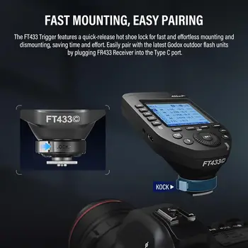 Godox FT433-N TTL Wireless Flash Trigger for Nikon Camera 433MHz 2 in 1 Flash Transmitter 32 Channels with Receiver product image