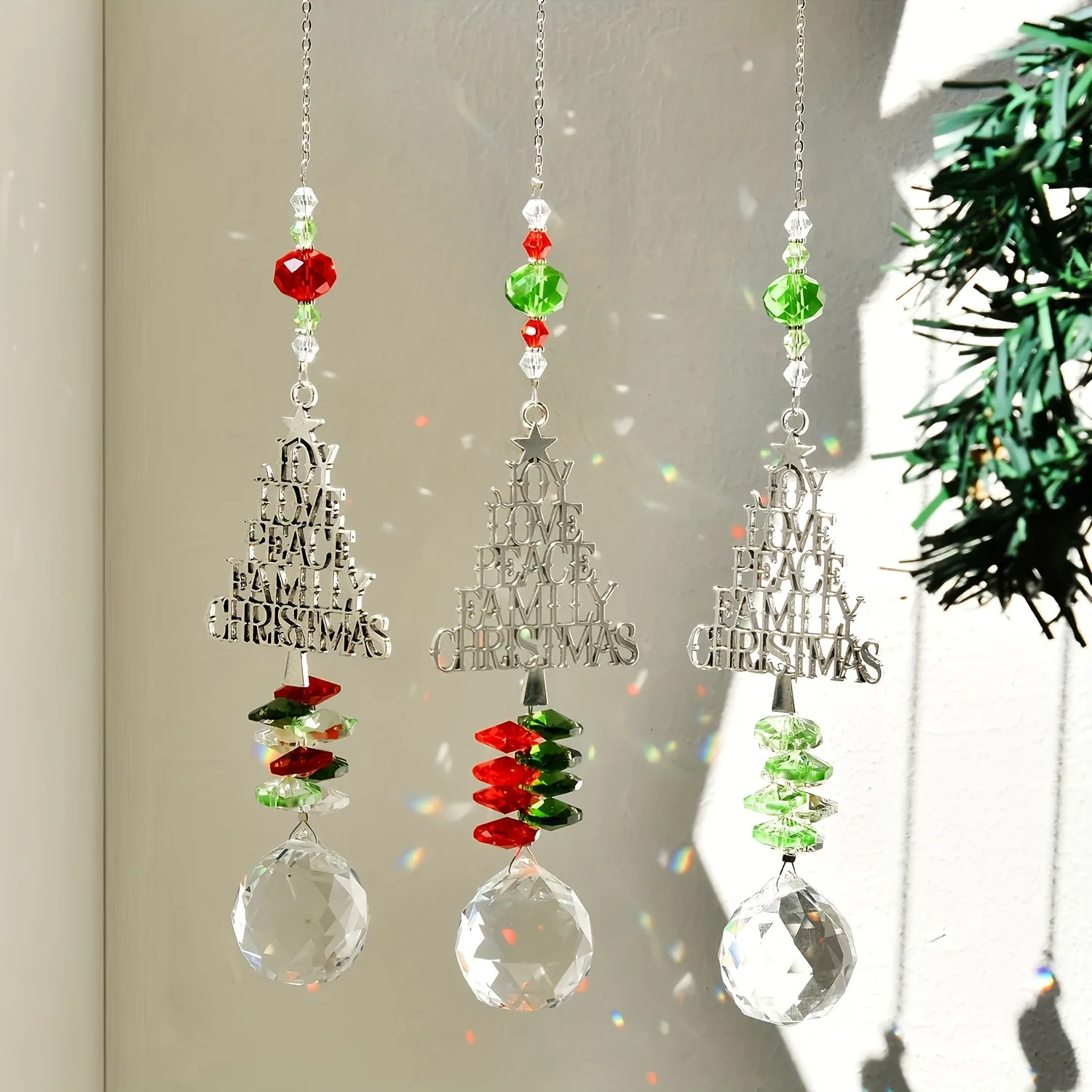 New Arrival Christmas Trees Sun Catcher Window Ornament Home Decorations Wall Hanging Best Gift to Girls