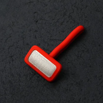Stainless Steel Long Red Hair Grooming Comb for Cats and Dogs Wooden Handle with Air Cushion Fluffy Hair Pet Beauty Product