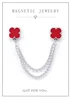 Catena in argento rosso con quadrifoglio