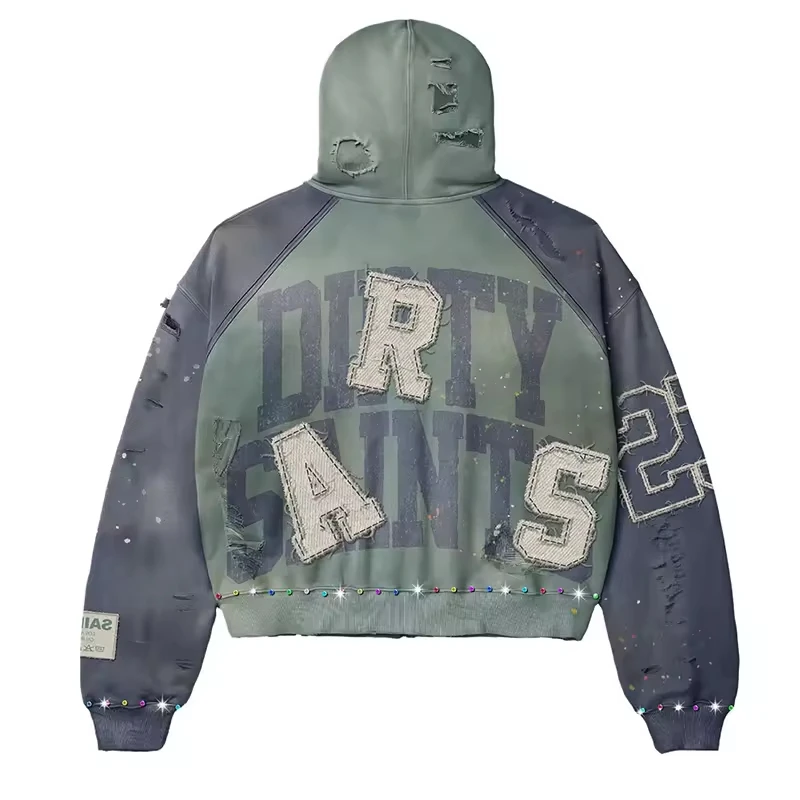 High Street Casual Autumn Sports Set - 500 Gsm Heavyweight Thick Cotton Fleece Baggy Hoodie & Sweatpants Tracksuits gallery 4