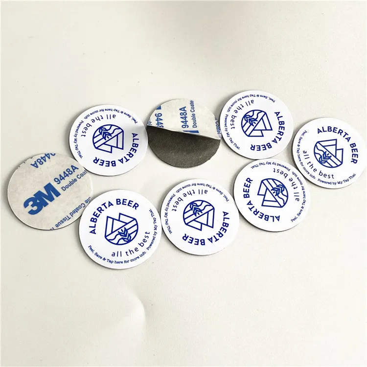 Waterproof NFC Type 4 30mm Nfc Type 2 Encoded Password Anti Metal Rfid Nfc Tag with logo Printed