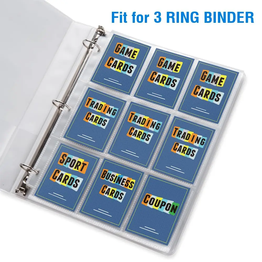 baseball card 3 ring binder sleeves 900 Pockets Trading Sleeves, Card Fit for Standard Size Sport Cards, Baseball Card Holder for Binder : Toys & Games Kpop photo cards Rayvol Baseball Card Binder for
