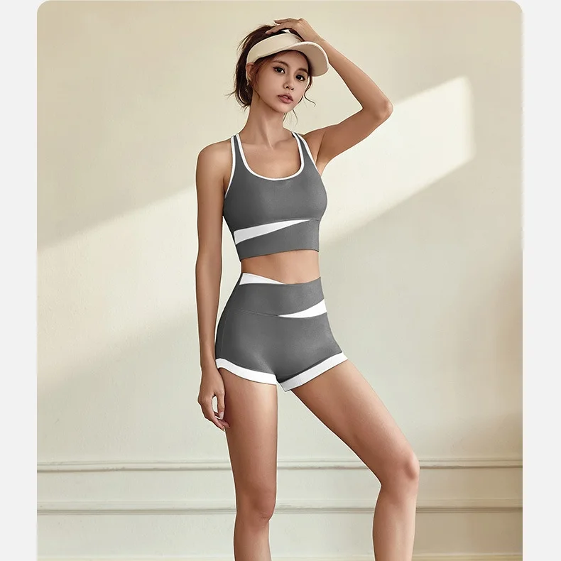 Quick Dry Comfortable Workout Suits Girls High Waist Shorts Breathable Athletic Sets Girls High Stretchy Womens Gym Set