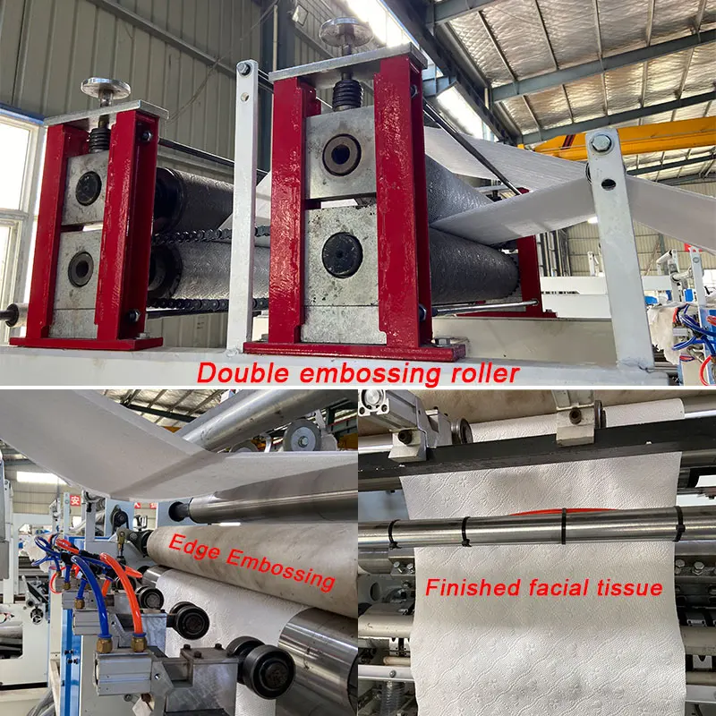 Full Automatic 2 Line Facial Tissue Paper Machine Production Line with Box and Plastic Bag Packing Machine