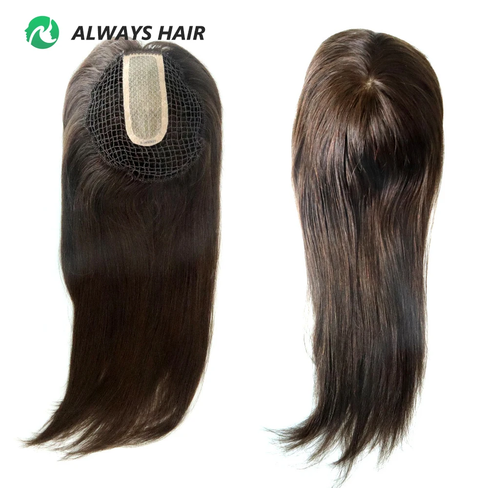 High Quality Integration Fish Net Hair Pieces Woman Toupee Silk Top Topper Chinese Cuticle Remy Human Hair