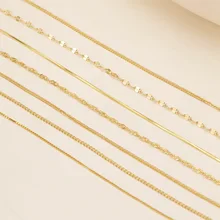 Ins S925 Sterling Silver Simple box Chain Pearl Necklace 18k Gold Plated Basic Clavicle Chopin Chain Necklace Jewelry