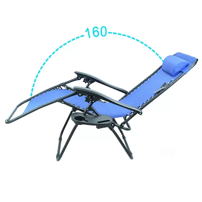 Outdoor Sun Lounger Padded Office Zero Gravity Folding Reclining Lounge