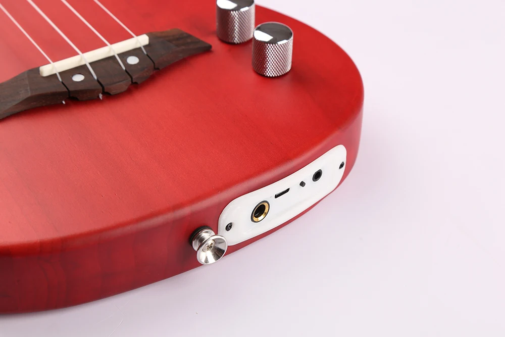 GECKO Stringed Instruments Red Elettrica Silent Ukelele Earphone Practice Electrica BT Wireless Electric Ukulele for Beginner