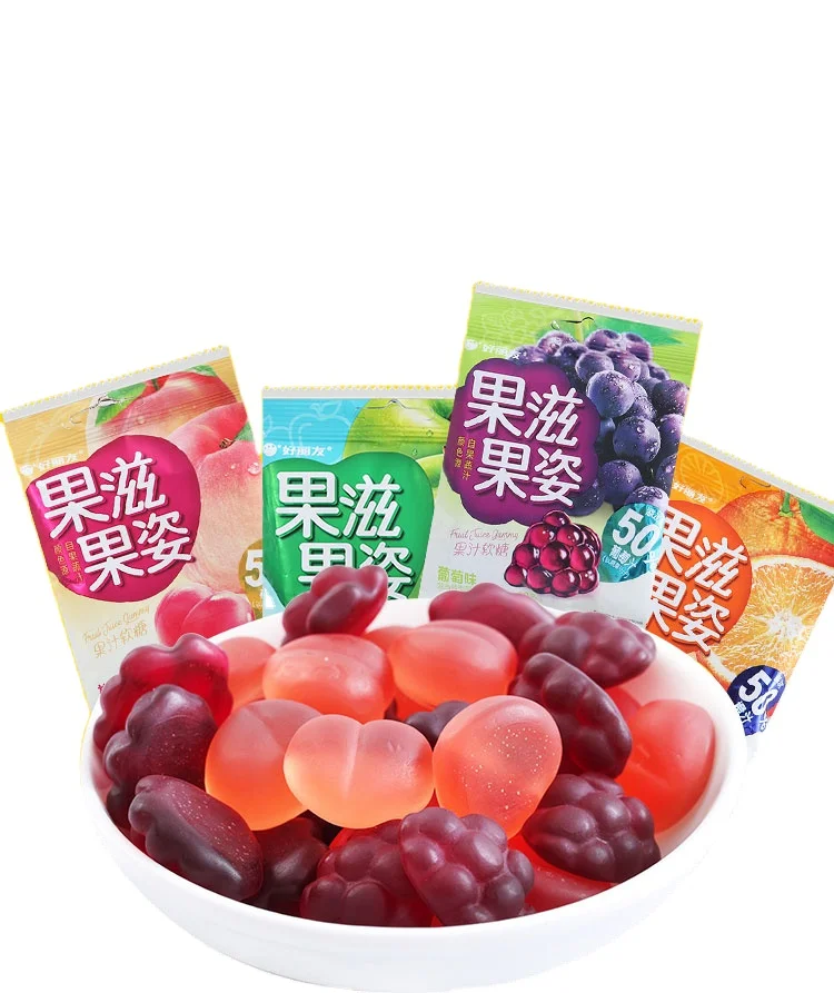 haoliyou mix flavor sweet soft jelly gummy candy snacks
