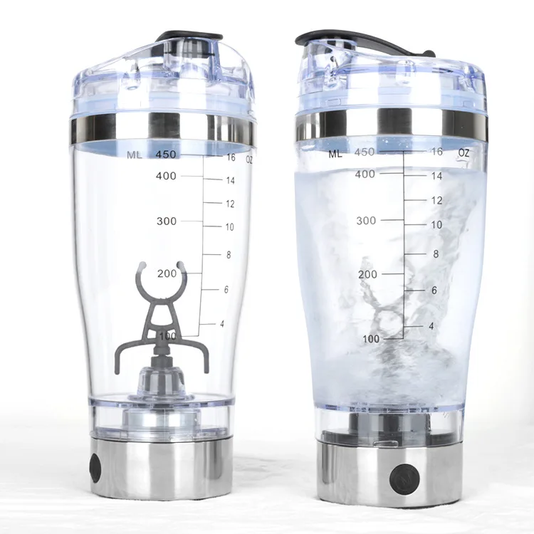 Custom logo Printing Time Mark Portable Electric Protein Shaker Bottle