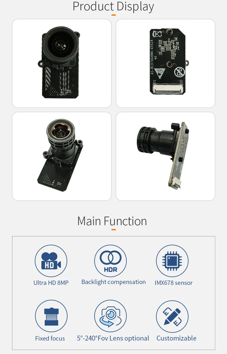 DGZX IMX678 8MP 3840*2160 FF MF M12 Mount Lens Industrial Machine Vision 4K Camera Module for ATM Self-service Terminal插图1