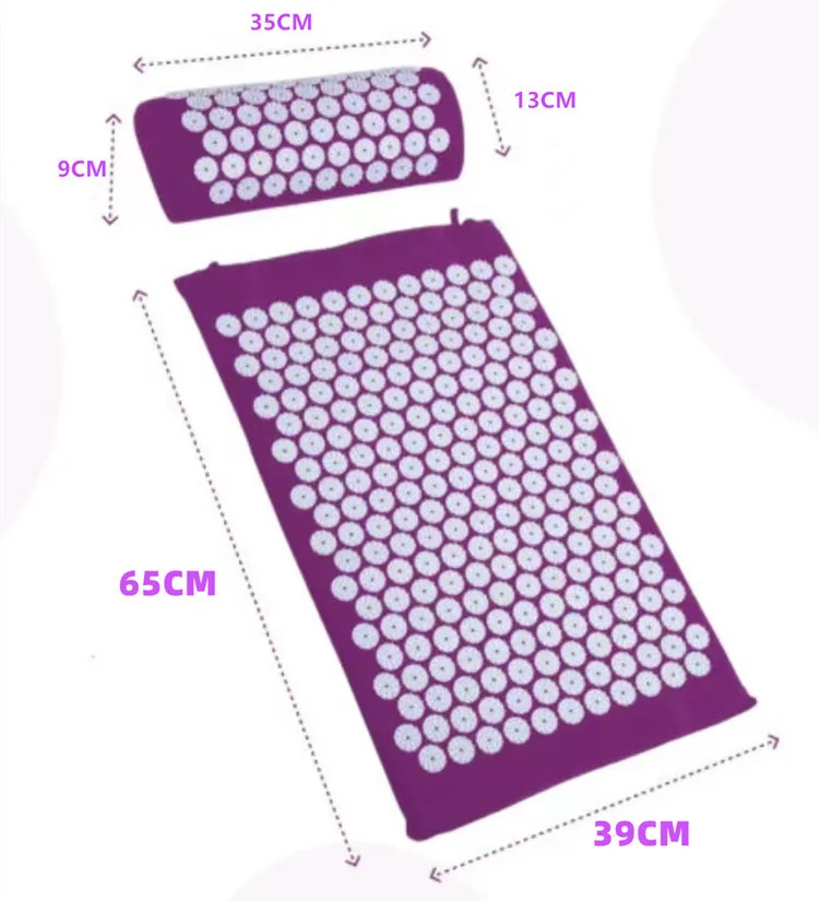 l0094 eco friendly yoga mat massage acupressure mat organic acupuncture foot mat and pillow sets for body health-10