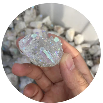 High Quality Wholesale Small Pieces Angel Aura Quartz White Aura Titanium Crystal Cluster