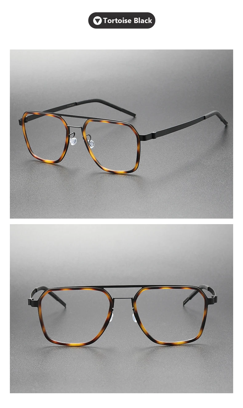 2023 Titanium Glasses Frame Men Women Vintage Square Myopia Optical