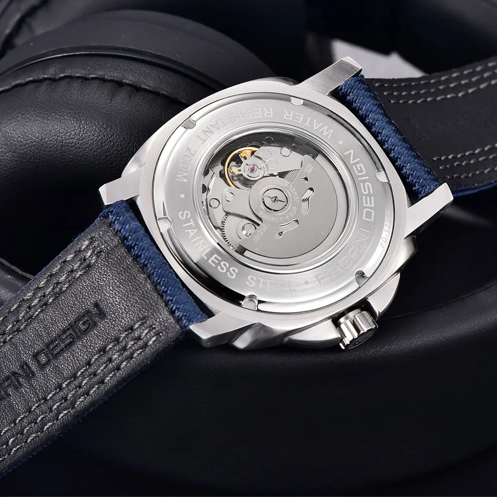 PAGANI DESIGN 1736 New Men Watch 200M Waterproof Sapphire Glass Automatic Watch Japan NH39 Stainless Steel Case Watch