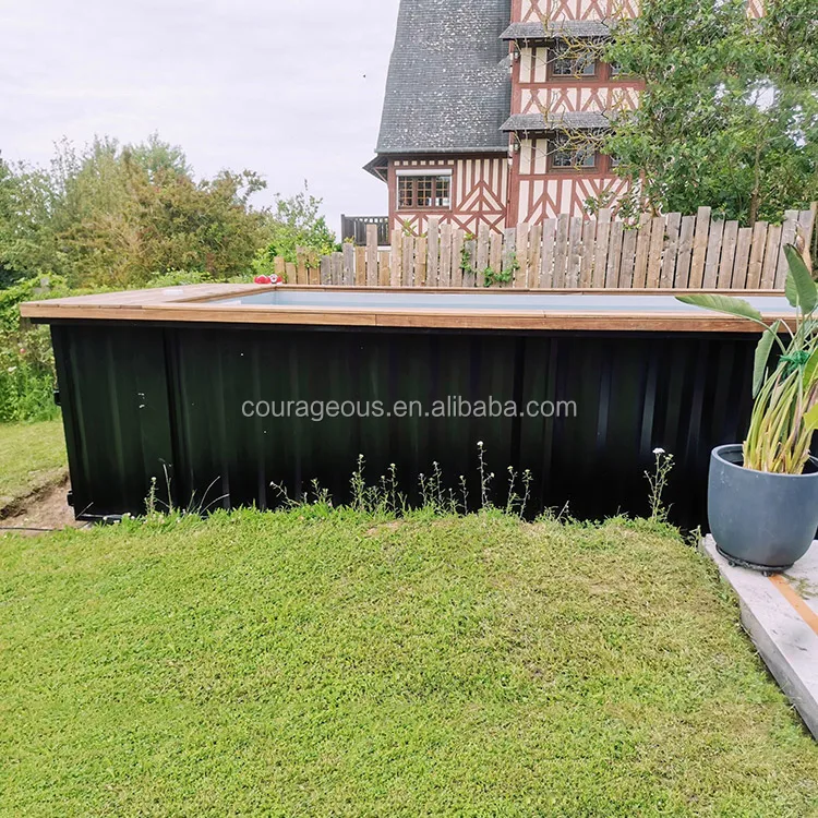 Industrial Design 20 ft Shipping Container Pool for Outdoor Swimming Steel Construction House-Style Shipping Container Pool