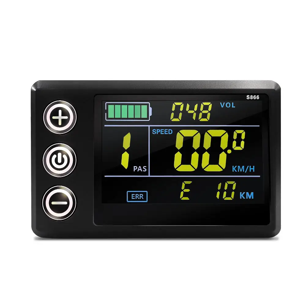 Écran LCD S866 Pour Vélo électrique - Panneau De Contrôle étanche, Rétroéclairage, ABS, Compatible Guidon 22,2mm
