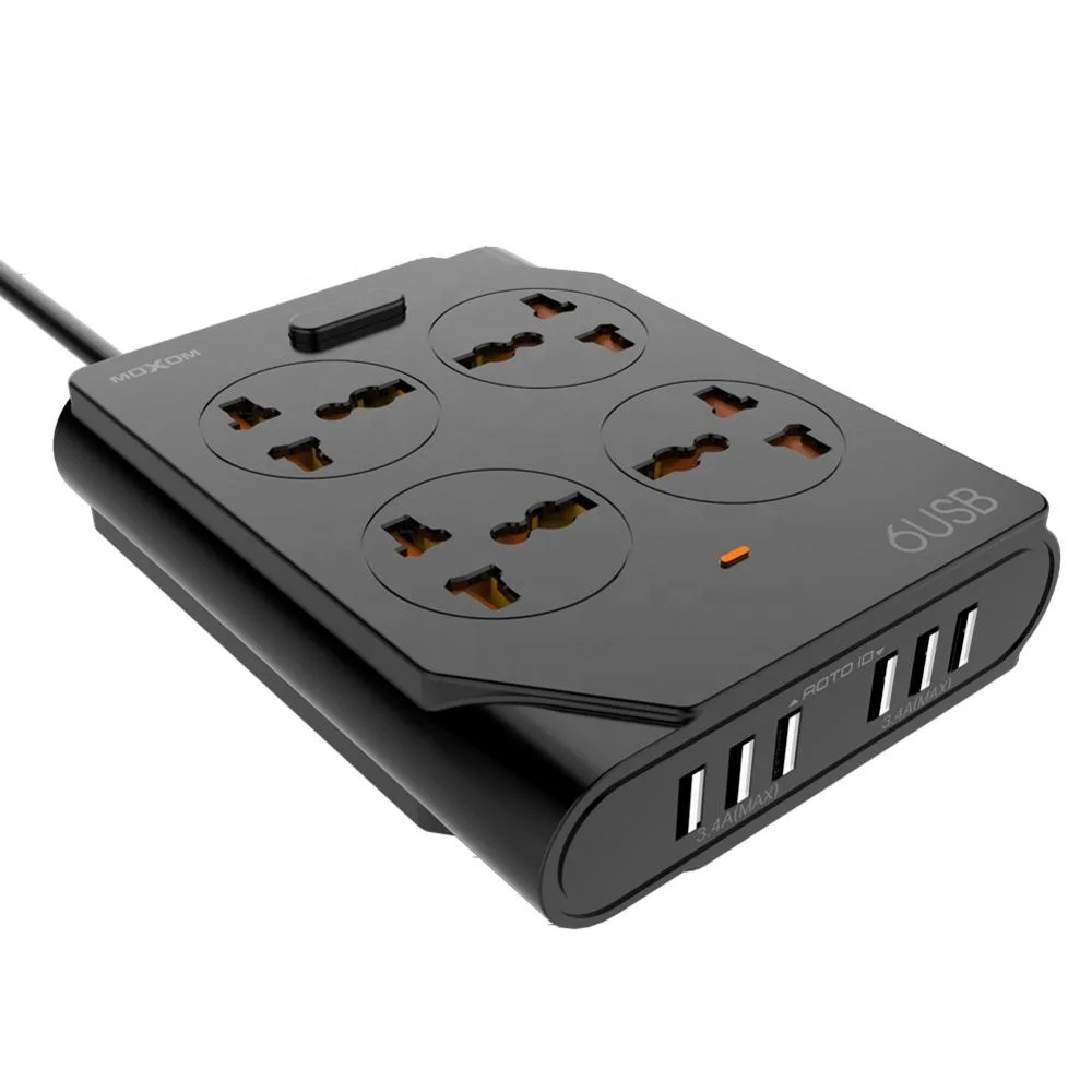 Удлинитель питания с защитой от перенапряжения, CE RoHS, удлинитель MOXOM с usb-портом, удлинитель для планшета