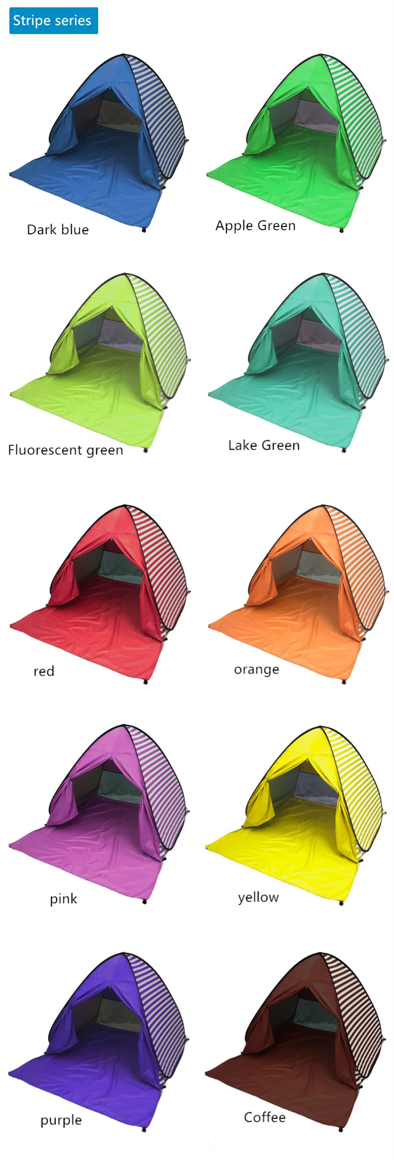 Outdoor Anti UV Beach Shelter Sun Shade Pop Up Tent Instant Portable Camping Beach Tent with Extended Floor factory