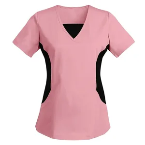 New Comfortable Anti-Wrinkle Hospital Use Scrub Tops V-Neck Jogger Nursing Uniforms for Women