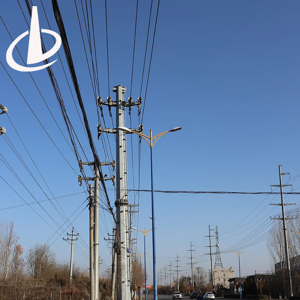 Hot-dip Galvanized Industrial Zone Power Pole Tapered Steel Electric Pole Utility Tower