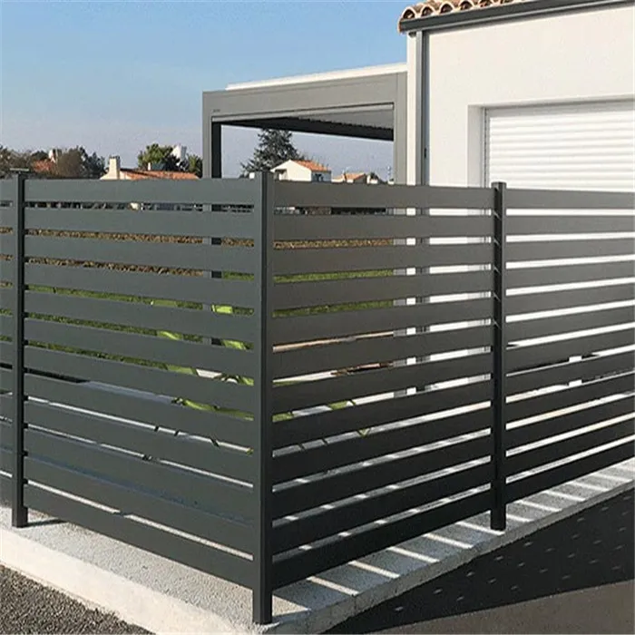 Composite Easily Assembled Security Horizontal Panels Metal Fence Aluminium Slat