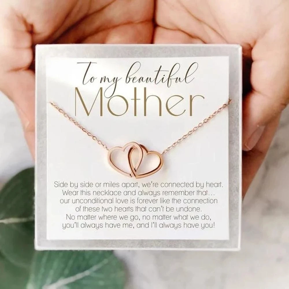 Mother's Day Necklace Heart to Heart Gift for Mom