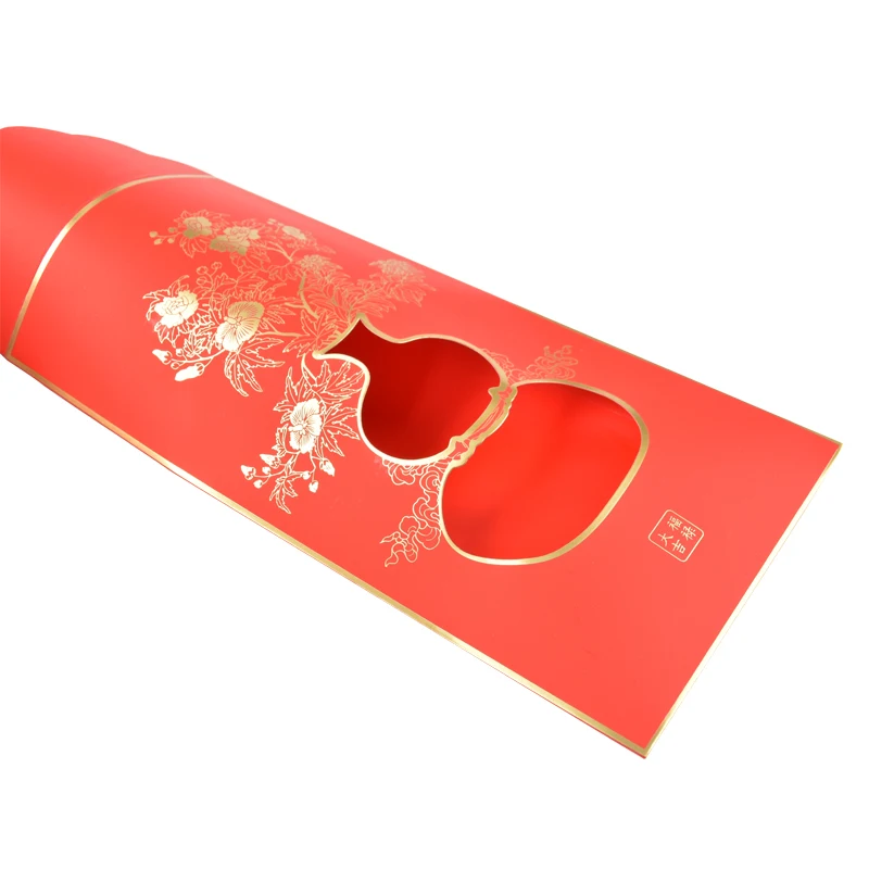 2022 китайский новогодний конверт на заказ, красный конверт с горячим тиснением, конверты с красной фольгой