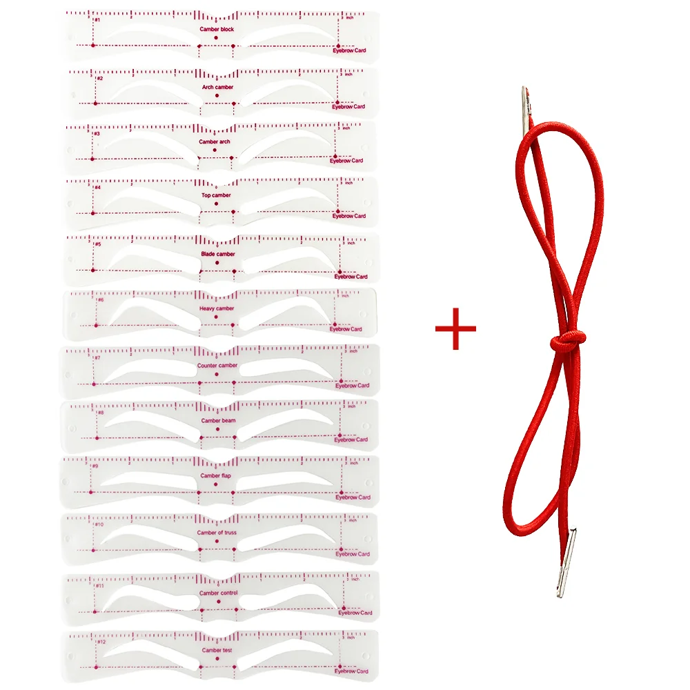 Оптовая продажа; 12 шт./компл. многоразовый набор трафаретов для бровей