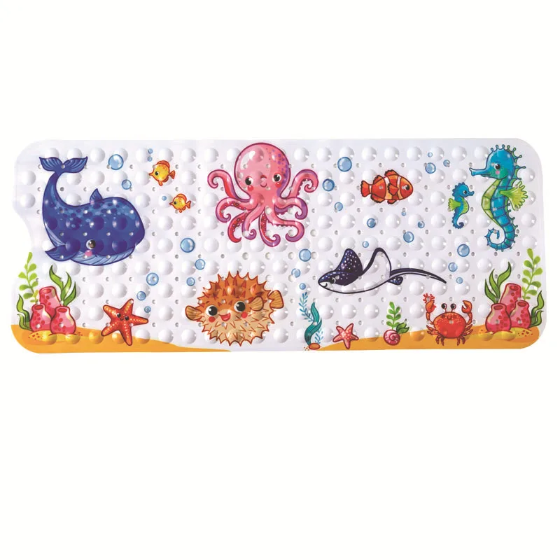 Shower Massage Scraper Bathroom Non-slip Bath Mat Cartoon Kids PVC Shower Mats details