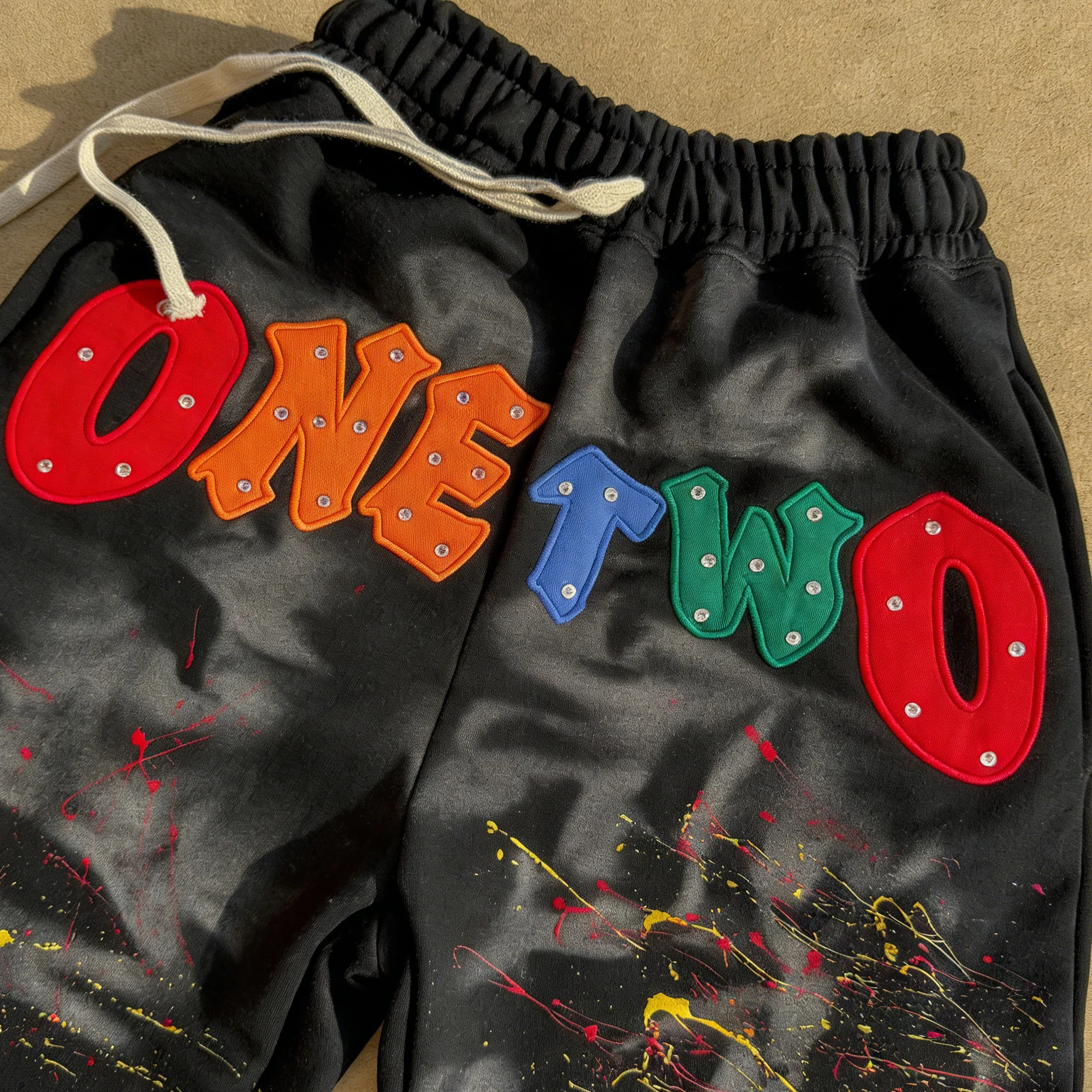 Custom Men Clothing Cotton 3D Puff Print Shorts Sun Faded Shorts Streetwear Retro Loose French Terry Acid Wash Men Shorts gallery 3