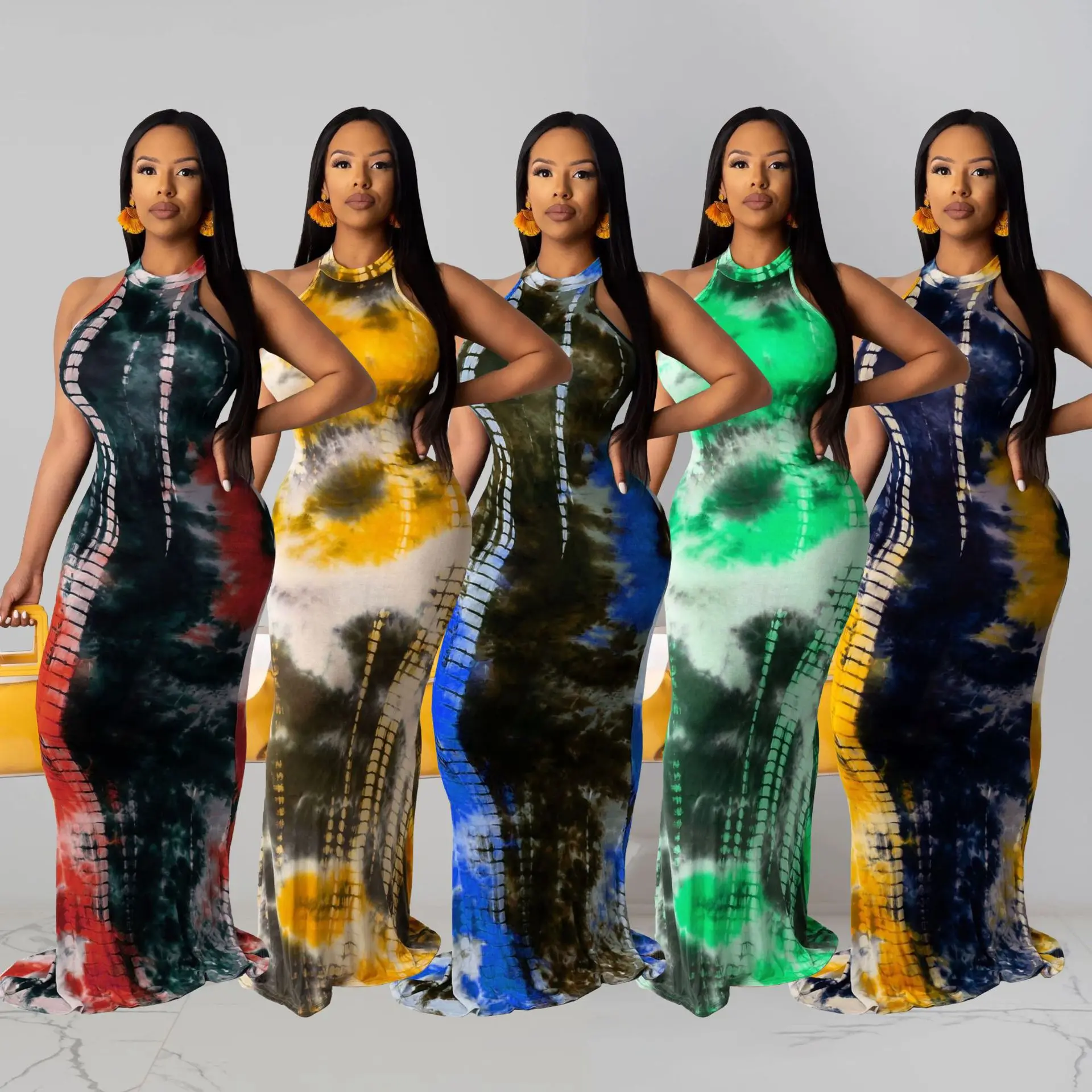 Vestido Largo Ajustado Sin Mangas Para Mujer,Vestido Largo De Verano Con  Cintura Baja,Estampado Tie-dye,Talla Grande 3xl - Buy 3xl Plus Tamaño  Vestido De Otoño 2021,Las Mujeres Vestidos Casuales Vestidos De Dama  Elegante,Maxi