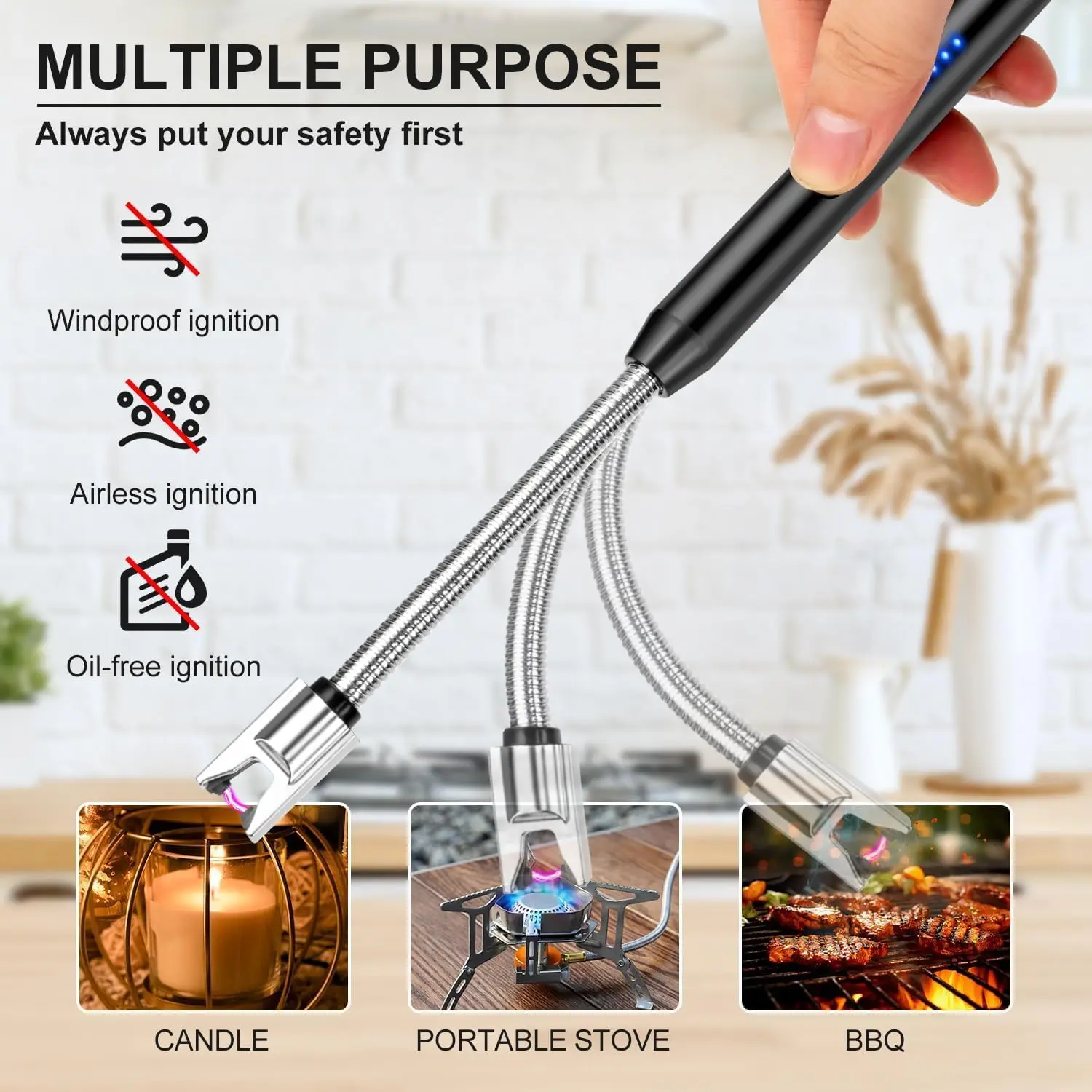 Luxury Electric Candle Lighter with LED Display Fast Charging Rechargeable Executive Gift for Boss or Client