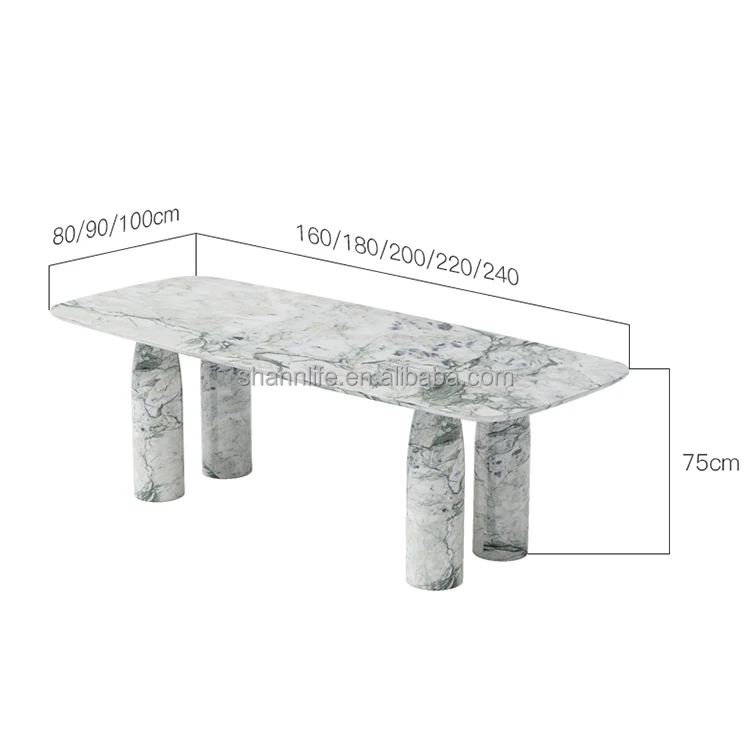 Italian Cream Marble Dining Table Round Shape Legs Natural Marble Dining Table And Chair Sets