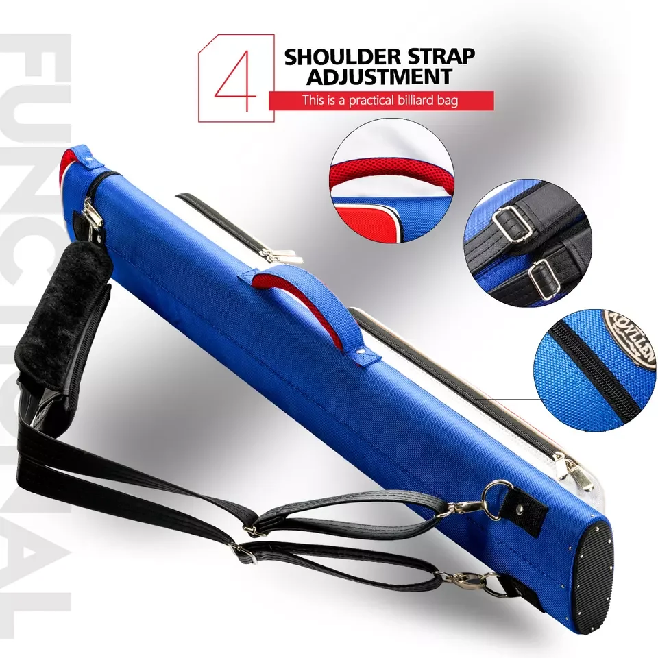 Snooker/Pool Cue Bag Case, 3x4 Oxford Doek Pool Cue Case Biljartkeu Draagtas Opslag Draagtas 1/2-blue|82 * 17 * 8cm
