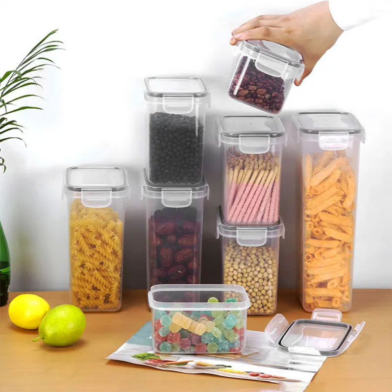 24pcs/set Clear Plastic Storage Organizer Container Bins With Lid