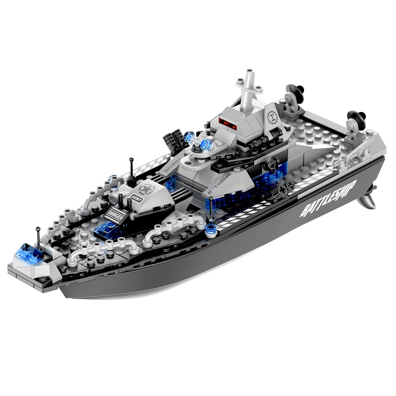 V107 Military Battleship STEM Toys - 2 in 1 Building Blocks