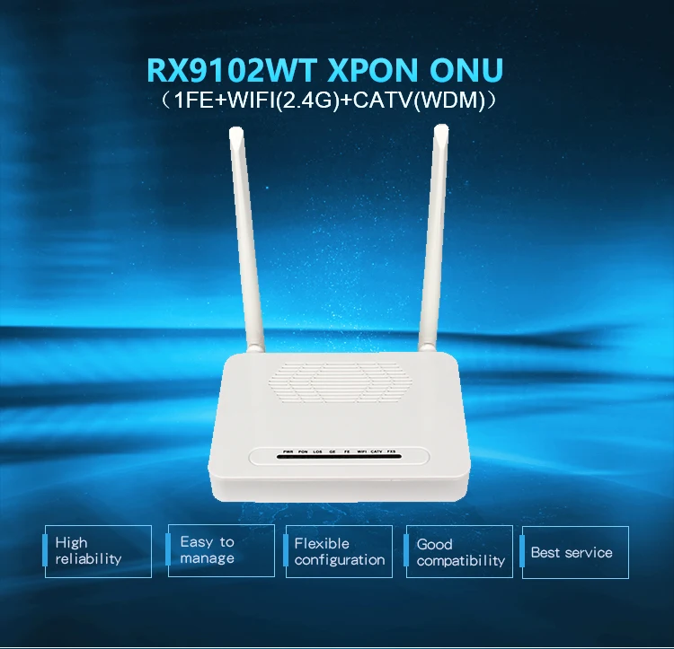 FTTH ONU TV Router Modem 1GE 1FE Gepon ONU ONT Epon Wifi Onu Fabricantes y  proveedores - Hecho en China - Runzhou Fiber